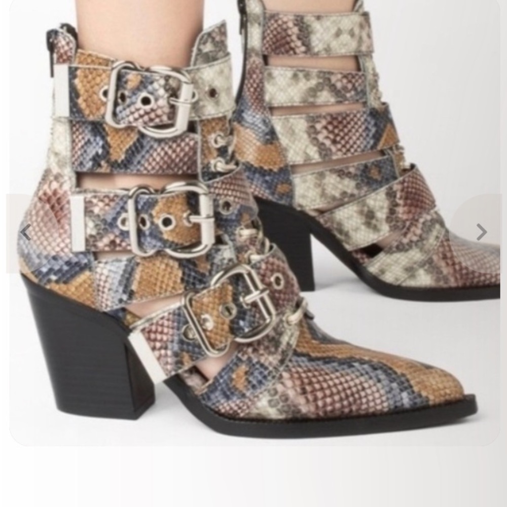 JEFFREY CAMPBELL Caceres SnakeSkin Multicolored Leather Boot